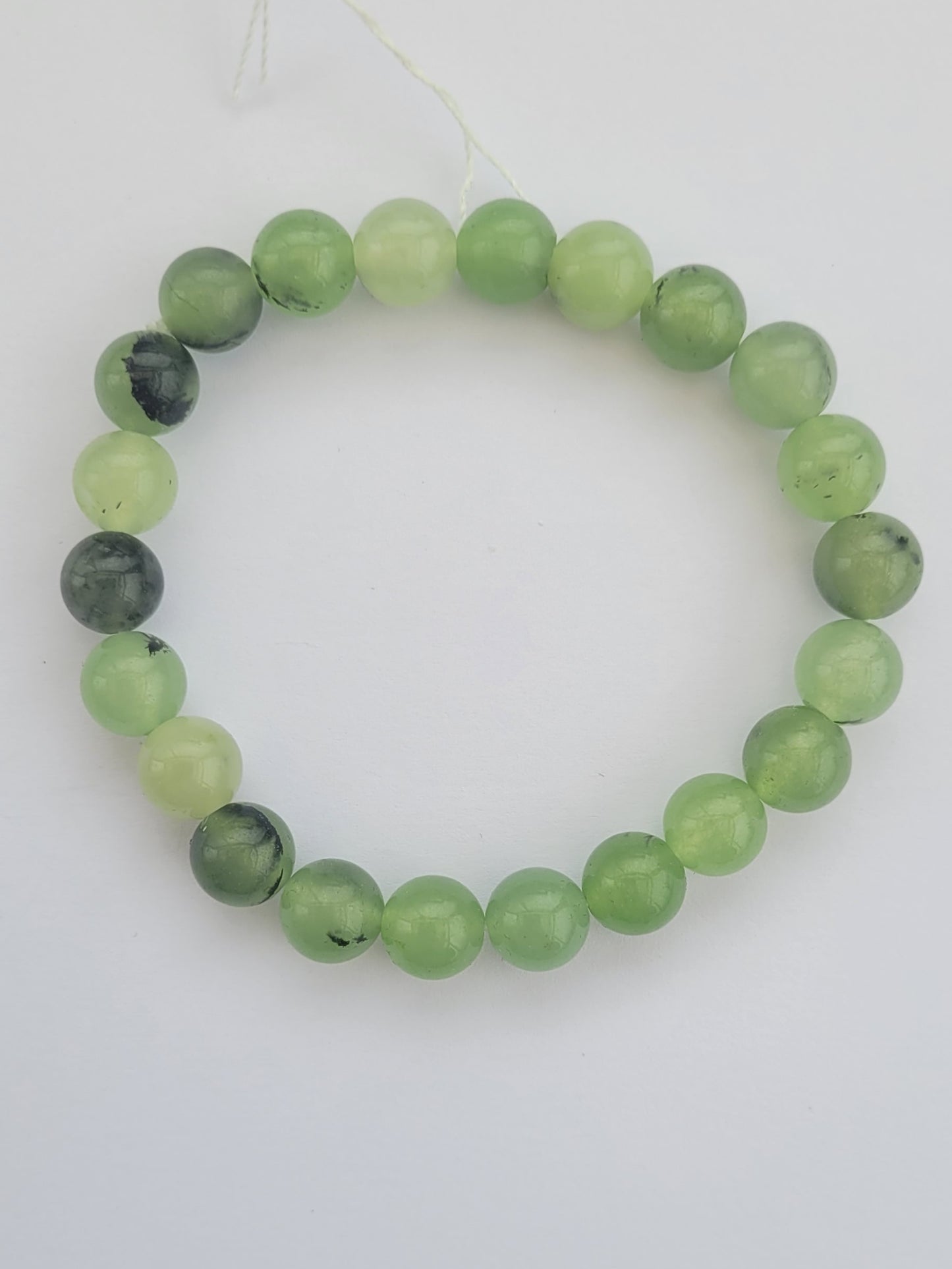 Bracelet en préhnite de 8 mm