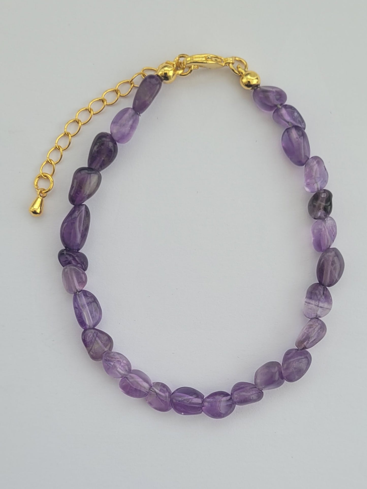 Bracelet en améthyste et plaqué or