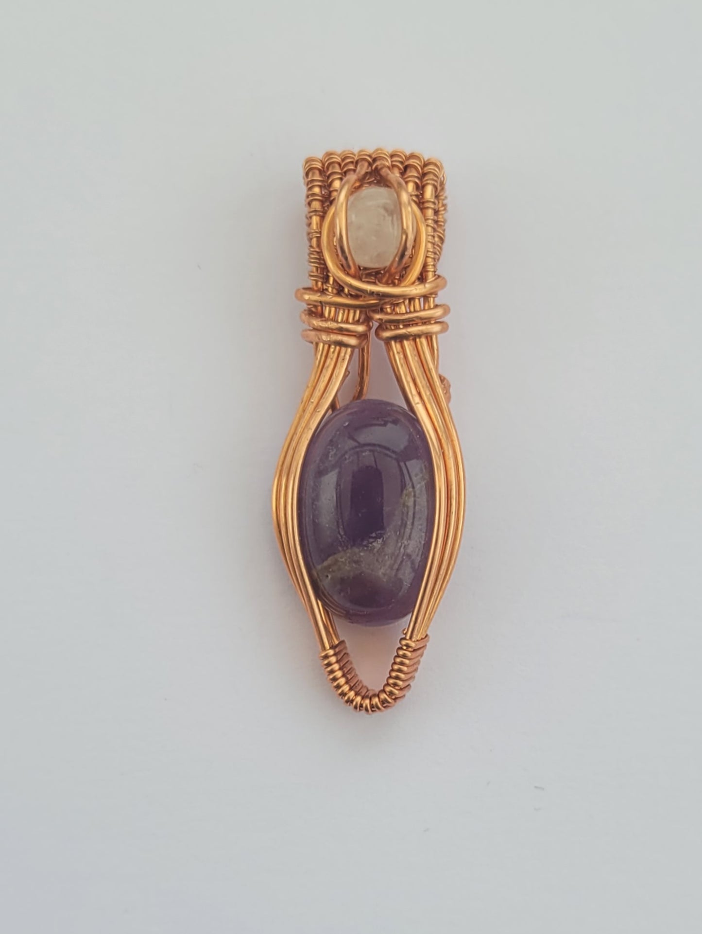 Pendentif en améthyste et pierre de lune
