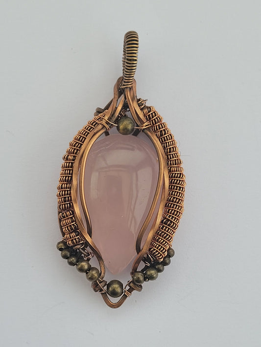 Pendentif en quartz rose