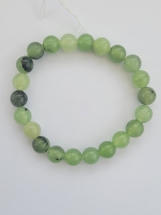 Bracelet en préhnite de 8 mm