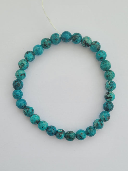Bracelet en jaspe bleu 6 mm