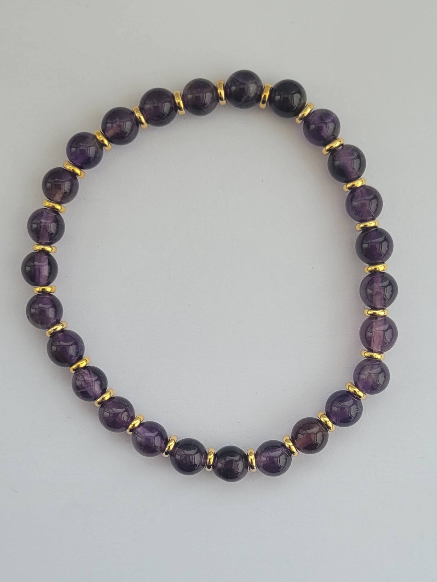 Bracelet améthyste et plaqué or