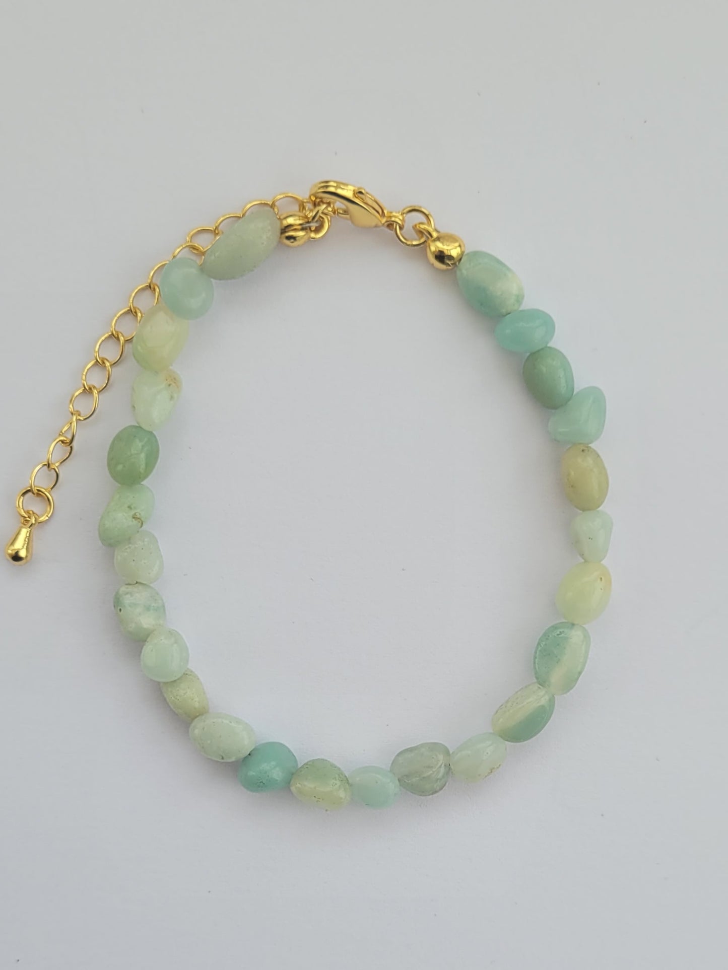 Bracelet en amazonite et plaqué or