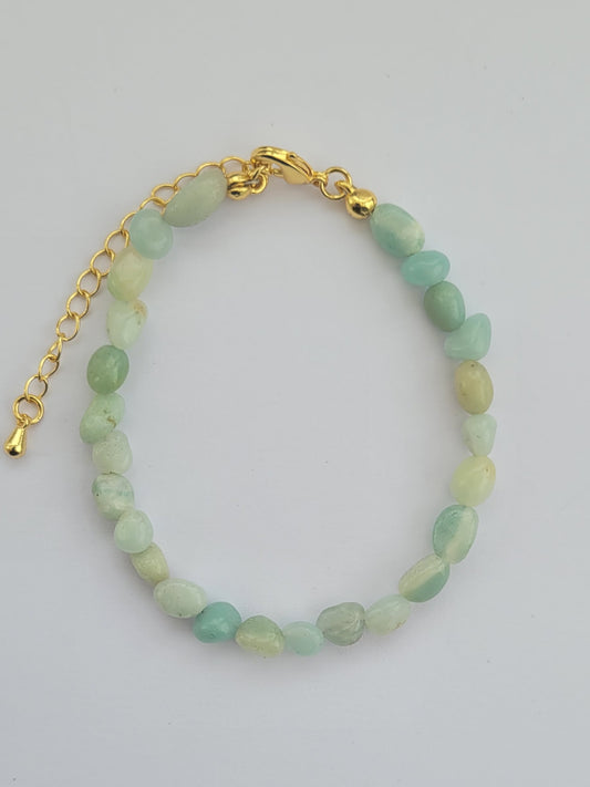 Bracelet en amazonite et plaqué or